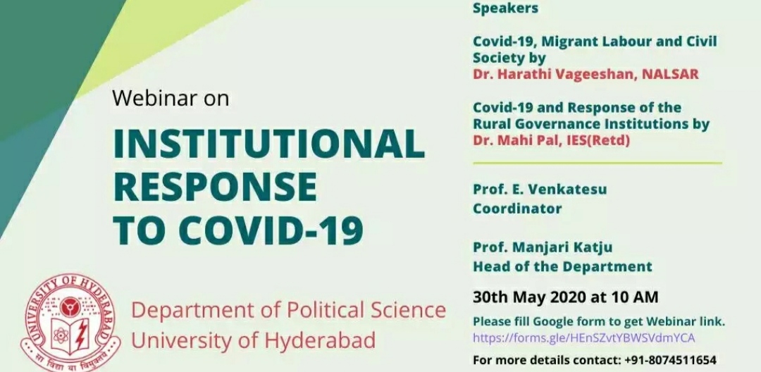 One-day webinar on “Institutional Response to COVID-19″