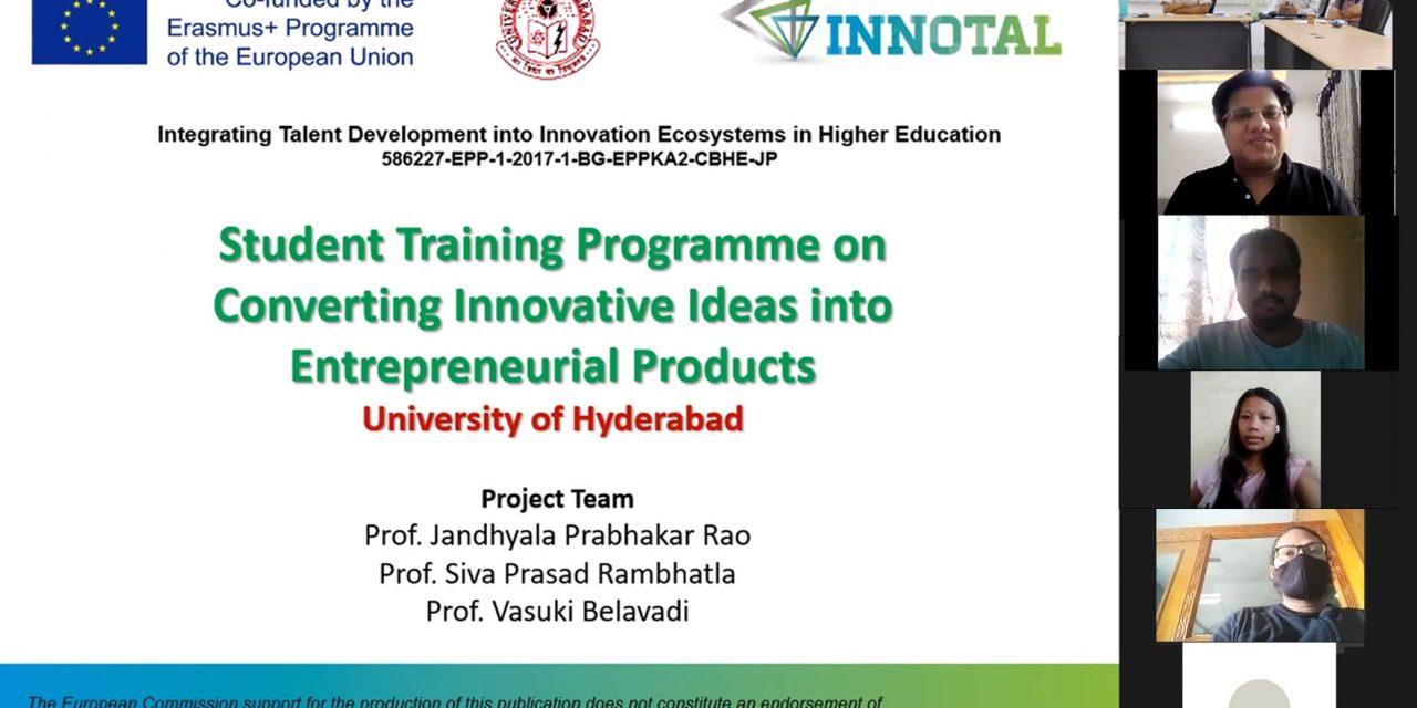 Student Training Programme on Converting Innovative Ideas into Entrepreneurial Products