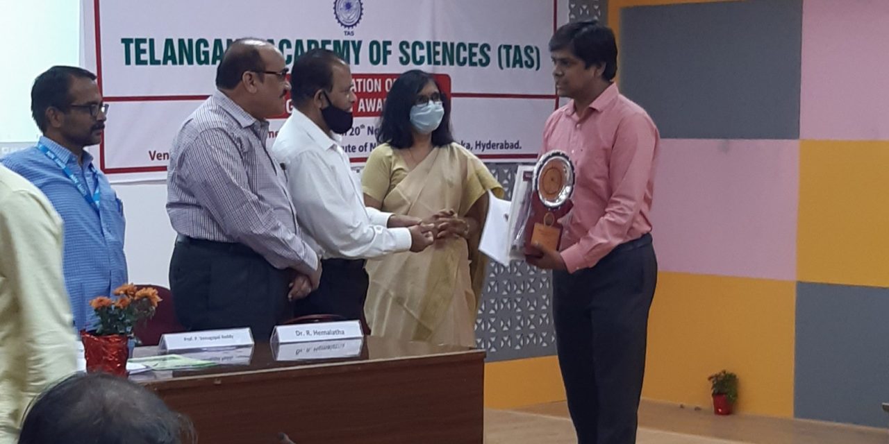 Dr Mazahar Moin selected for Telangana Academy of Science young scientist award