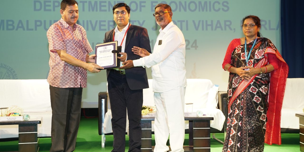 Professor Alok Kumar Mishra honoured with Young Economist Award 2023