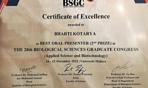 Poster award for Bharti Kotarya