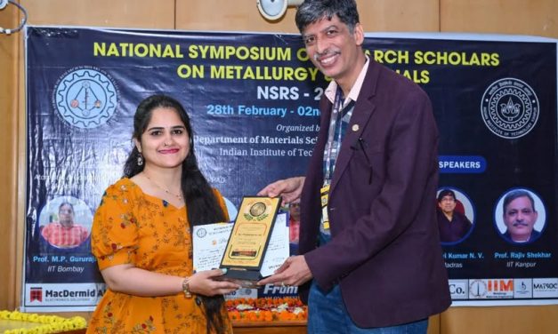 Devarakonda S SuryaBindu receives best oral presentation award at the National Symposium of Research Scholars-2025