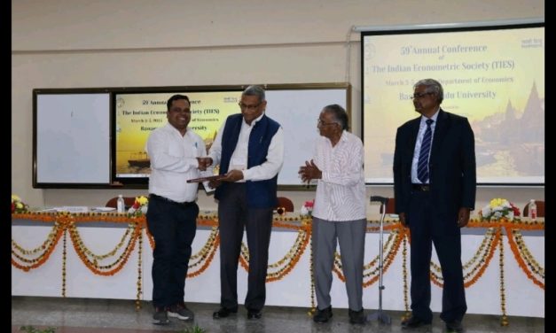 Dr. Manoranjan Sahoo, an alumnus honored with the Prof. M.J. Manohar Rao Young Economist Award