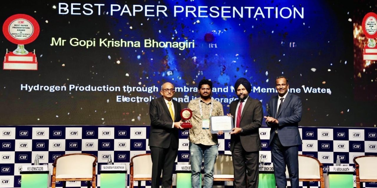Gopi Krishna Bhonagiri wins Best Oral Presentation Award at CII Energy Efficiency Summit 2025