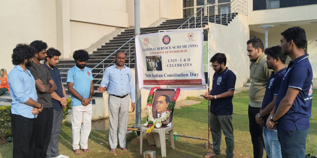 NSS, UoH Cell Celebrates 76th Indian Constitution Day 