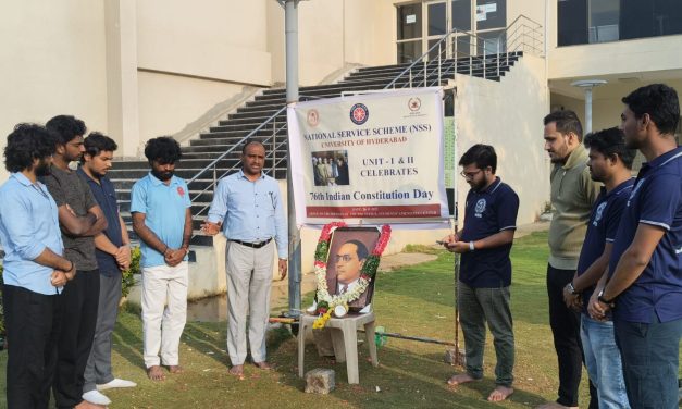 NSS, UoH Cell Celebrates 76th Indian Constitution Day 