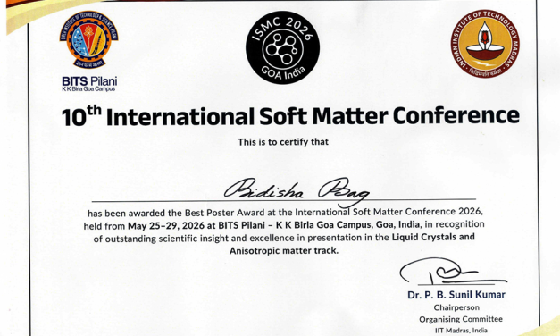 Bidisha Bag Wins Best Poster Award at ISMC 2026