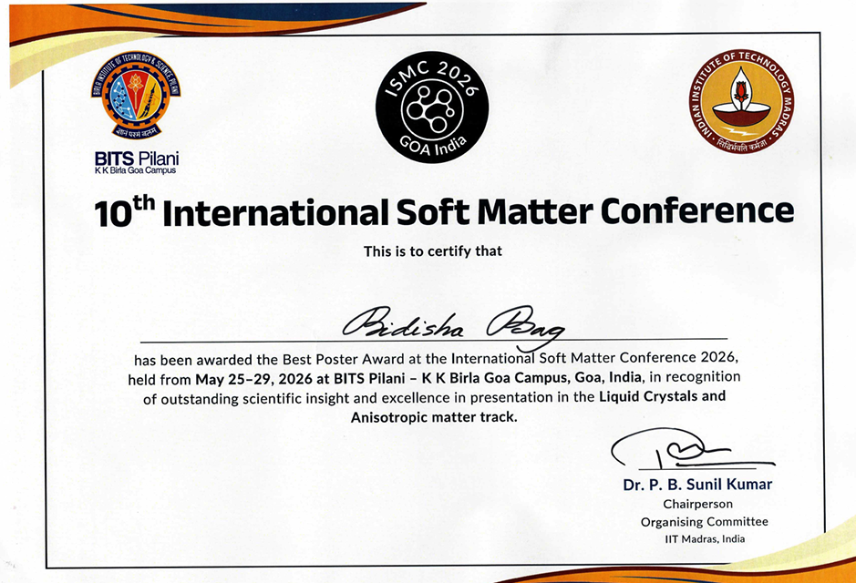 Bidisha Bag Wins Best Poster Award at ISMC 2026