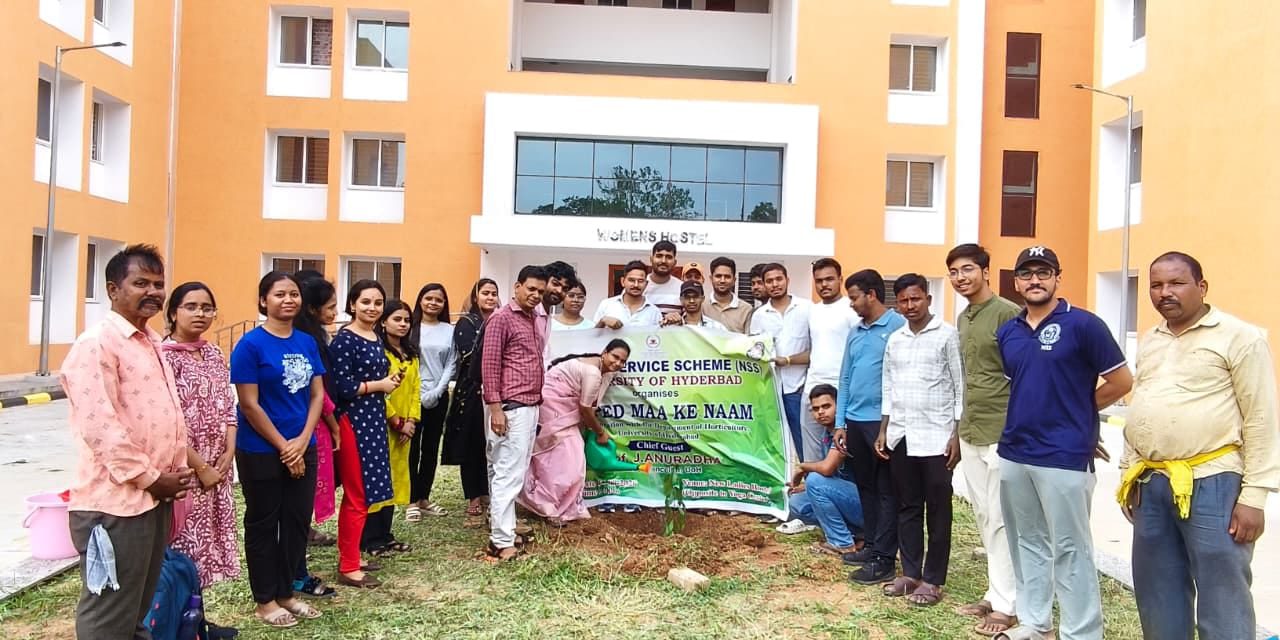 Ek Ped Maa Ke Naam – Planting Hope, Honoring Mothers: UoH NSS Cell Drives Green Revolution on Campus