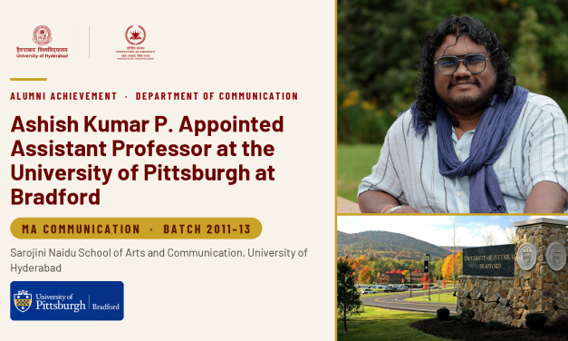 Alumnus Ashish Kumar P Appointed Assistant Professor at the University of Pittsburgh at Bradford